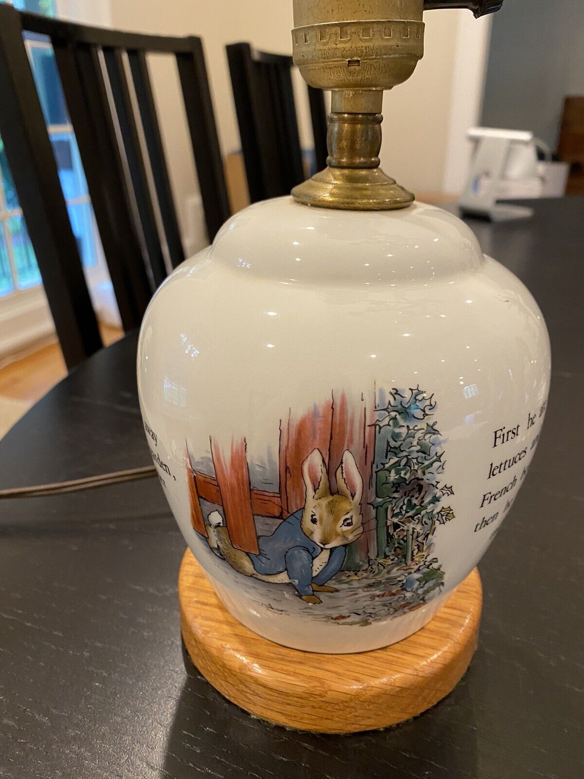Vintage Beatrix Potter Lamp By Wedgeood Peter Rabbit Nursery Lamp Baby